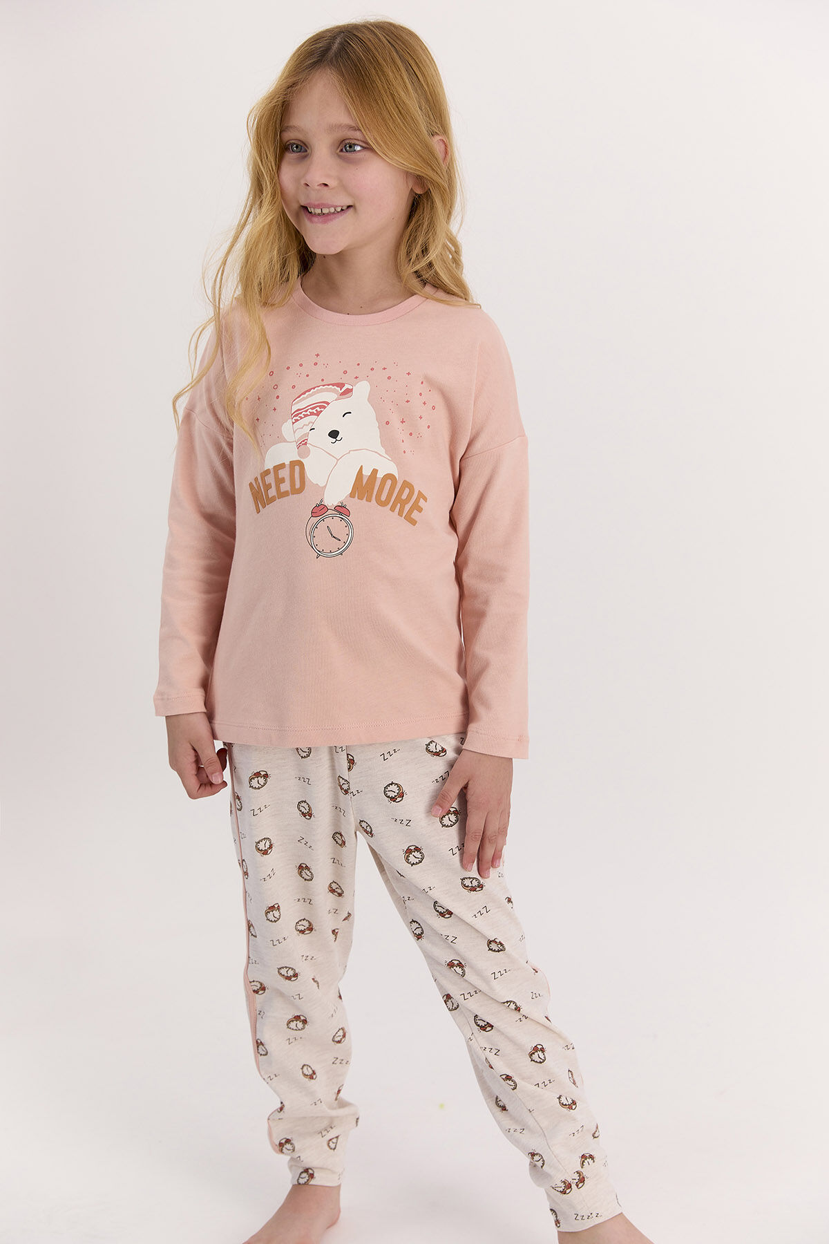 Arnetta - Arnetta Need More Mocha Kız Çocuk Uzun Kol Pijama Takımı