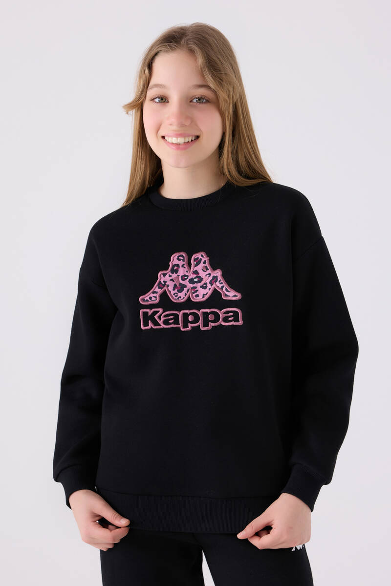 Kappa Kız Çocuk Siyah Sweatshirt