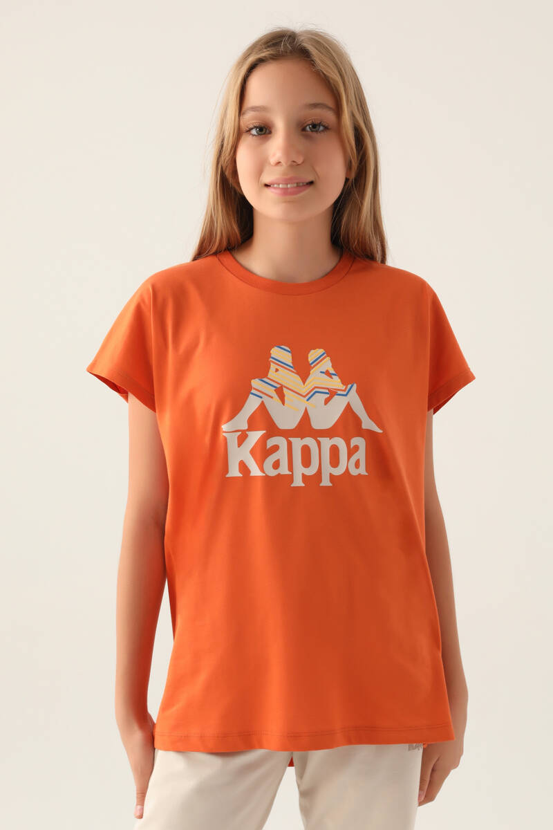 Kappa Patterned Top Turuncu Kız Çocuk T-Shirt