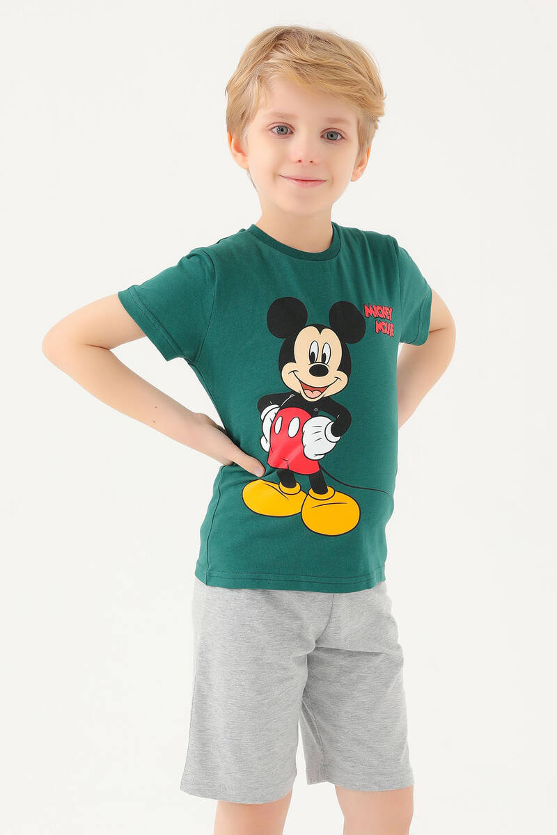 Mickey Mouse Erkek Çocuk Yeşil Tişört