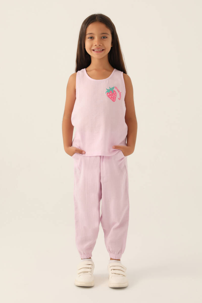 Rolypoly Kız Çocuk Mor Pijama Takımı