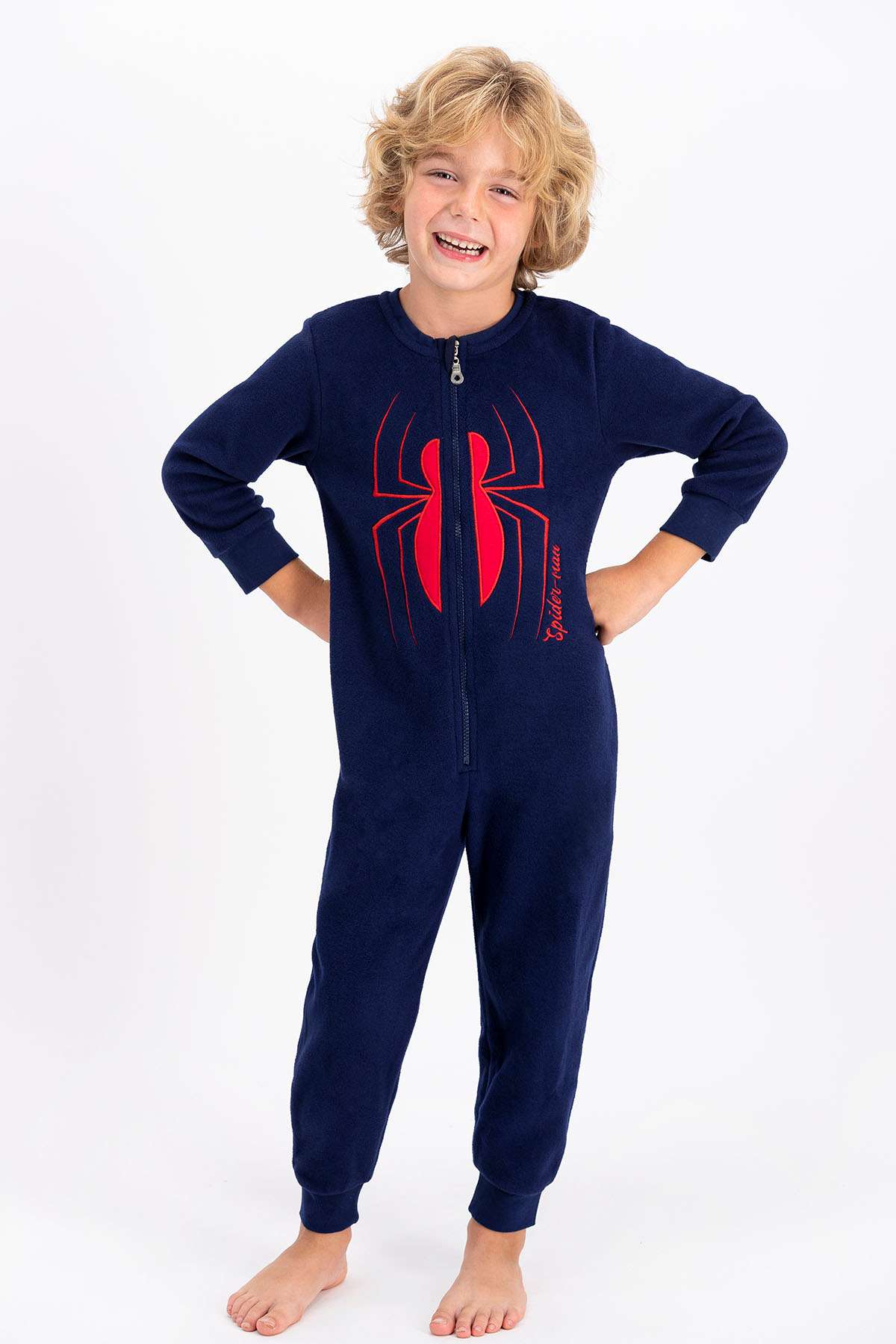 Spider Man - Spiderman Lisanslı Lacivert Erkek Çocuk Polar Tulum