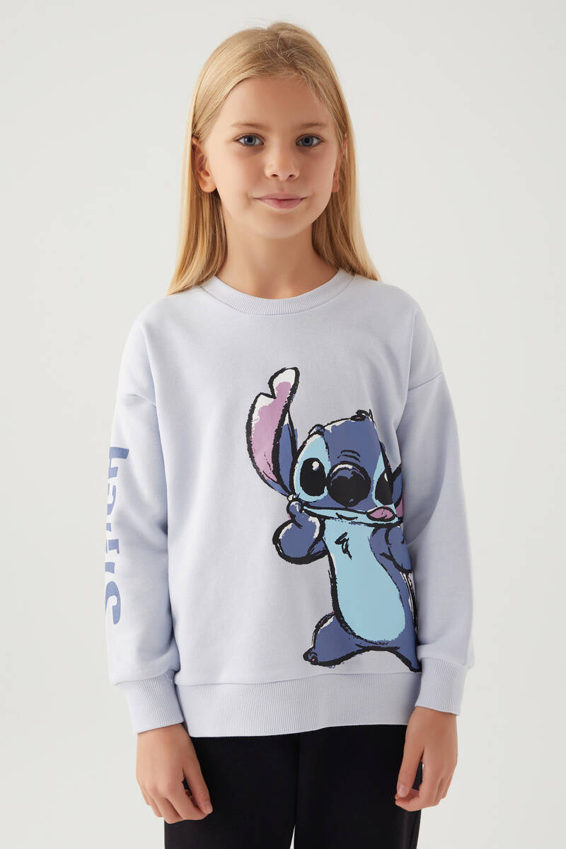 Stitch Kız Çocuk Mor Sweatshirt