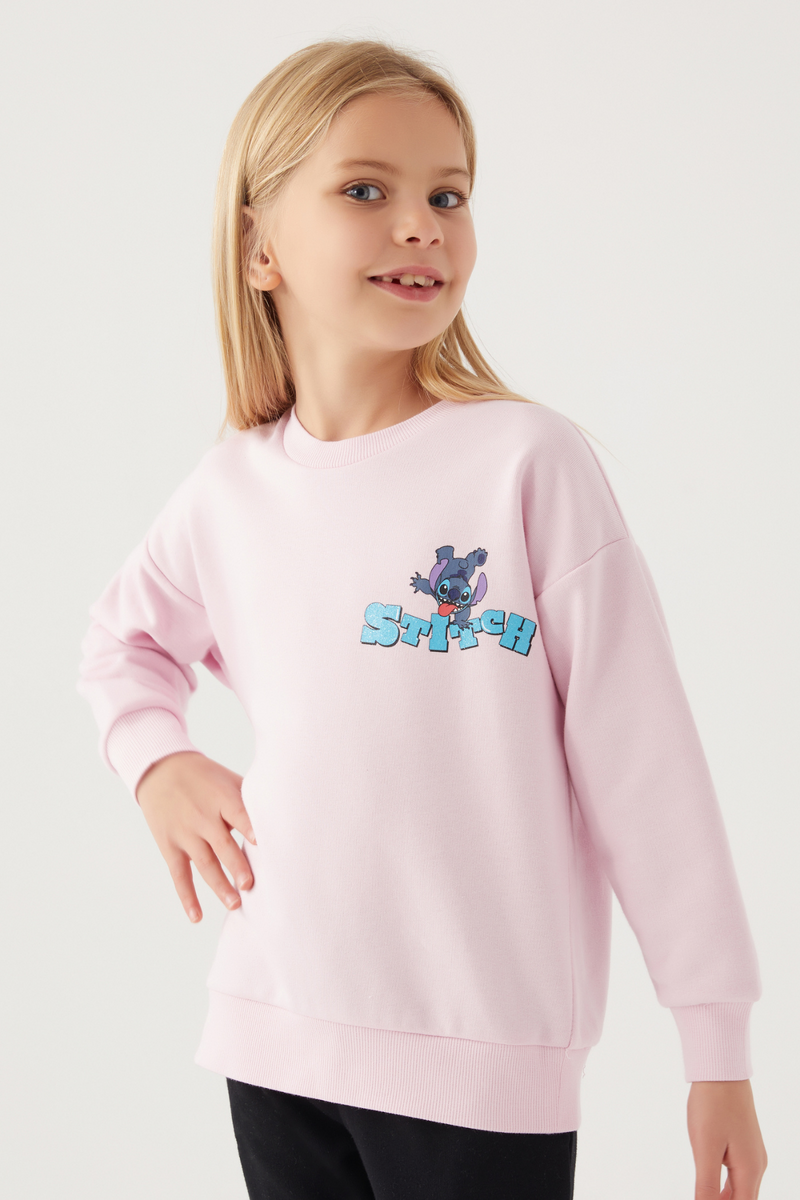 Stitch Kız Çocuk Mor Sweatshirt