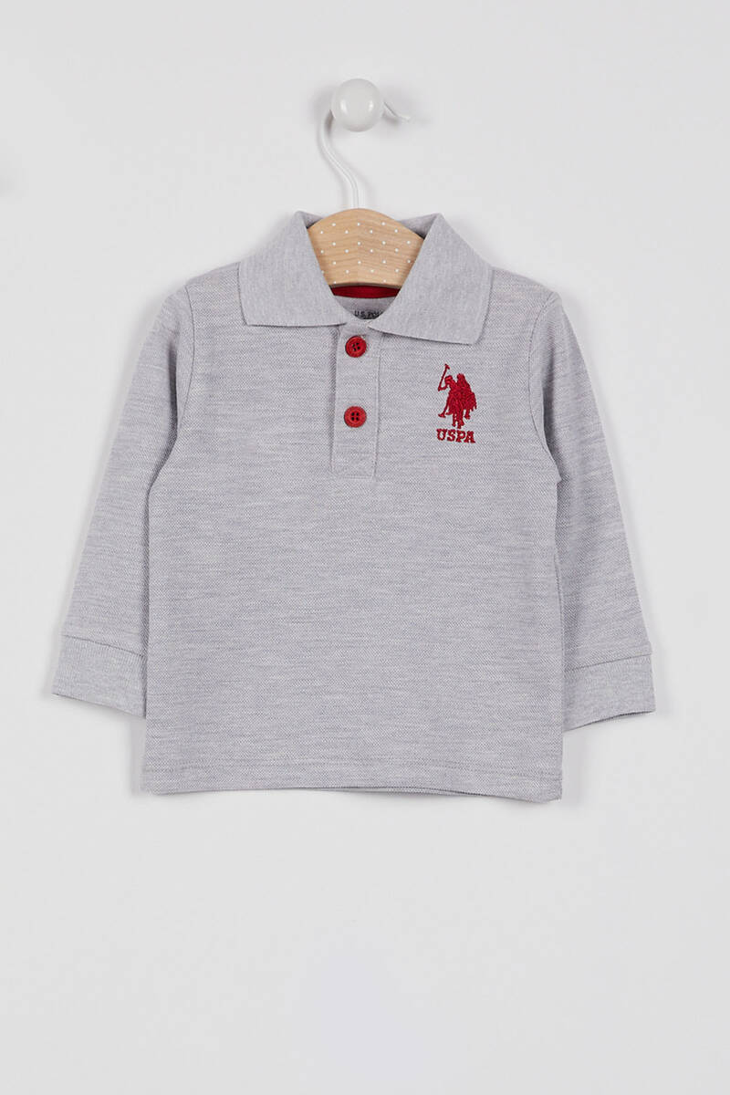 U.S. Polo Assn Lisanslı Classic Grimelanj Erkek Bebek Uzun Kol Yakalı Sweatshirt