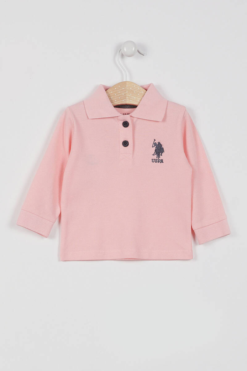 U.S. Polo Assn Lisanslı Classic Pembe Bebek Uzun Kol Yakalı Sweatshirt